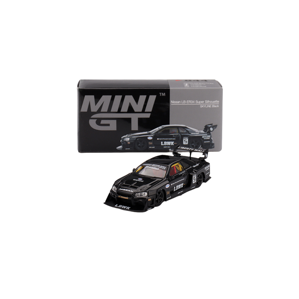 LIBERTY WALK MINI GT NISSAN LB-ER34 SILHOUETTE SKYLINE BLACK