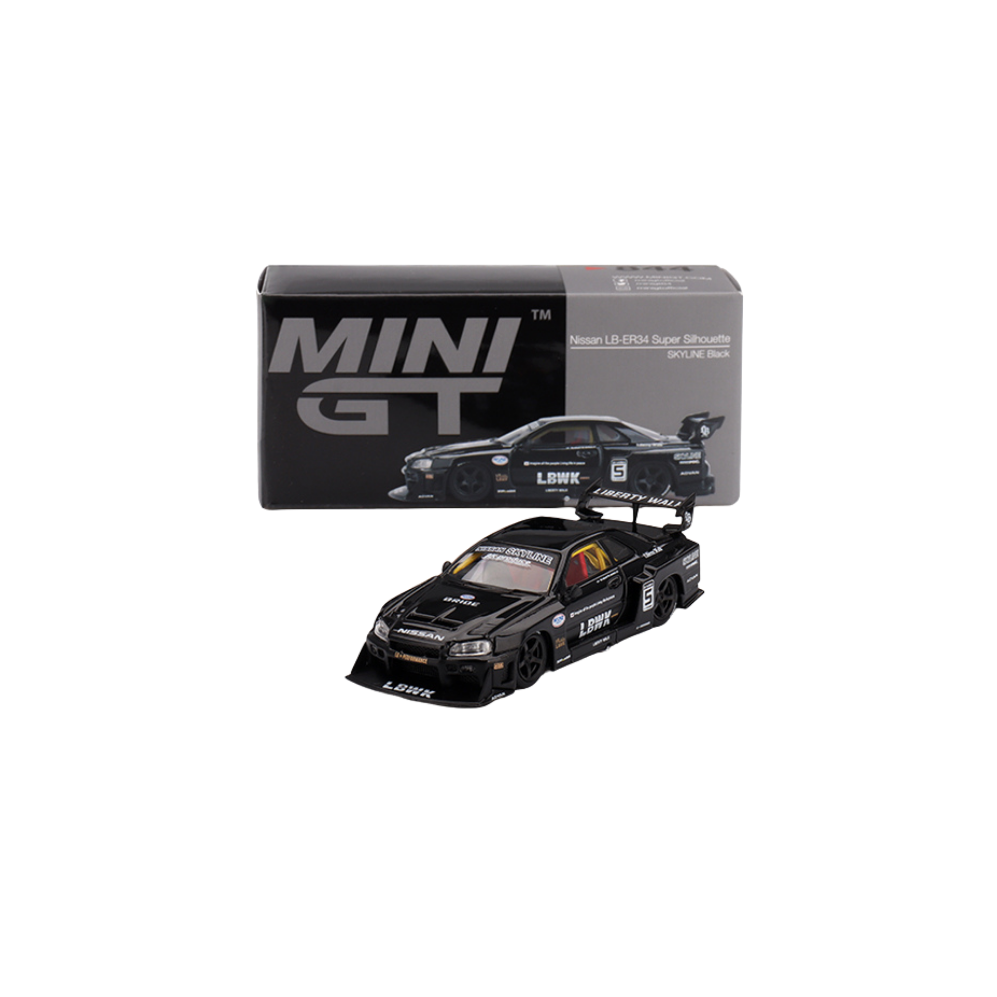 LIBERTY WALK MINI GT NISSAN LB-ER34 SILHOUETTE SKYLINE BLACK