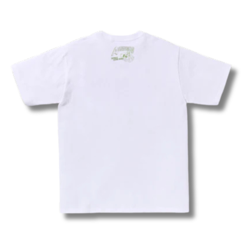 A BATHING APE APE HEAD UFO ON MOON TEE