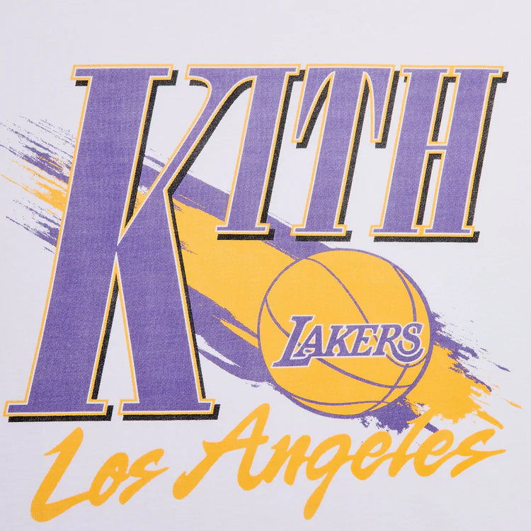 KITH X LAKERS RETRO BALL BOXY VINTAGE TEE