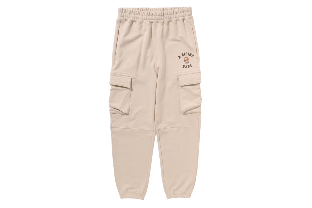 A BATHING APE RISING MILITARY SWEATPANTS / IVORY