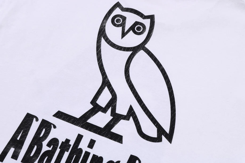 A BATHING APE X OVO STA CROCODILE PRINT TEE / WHITE