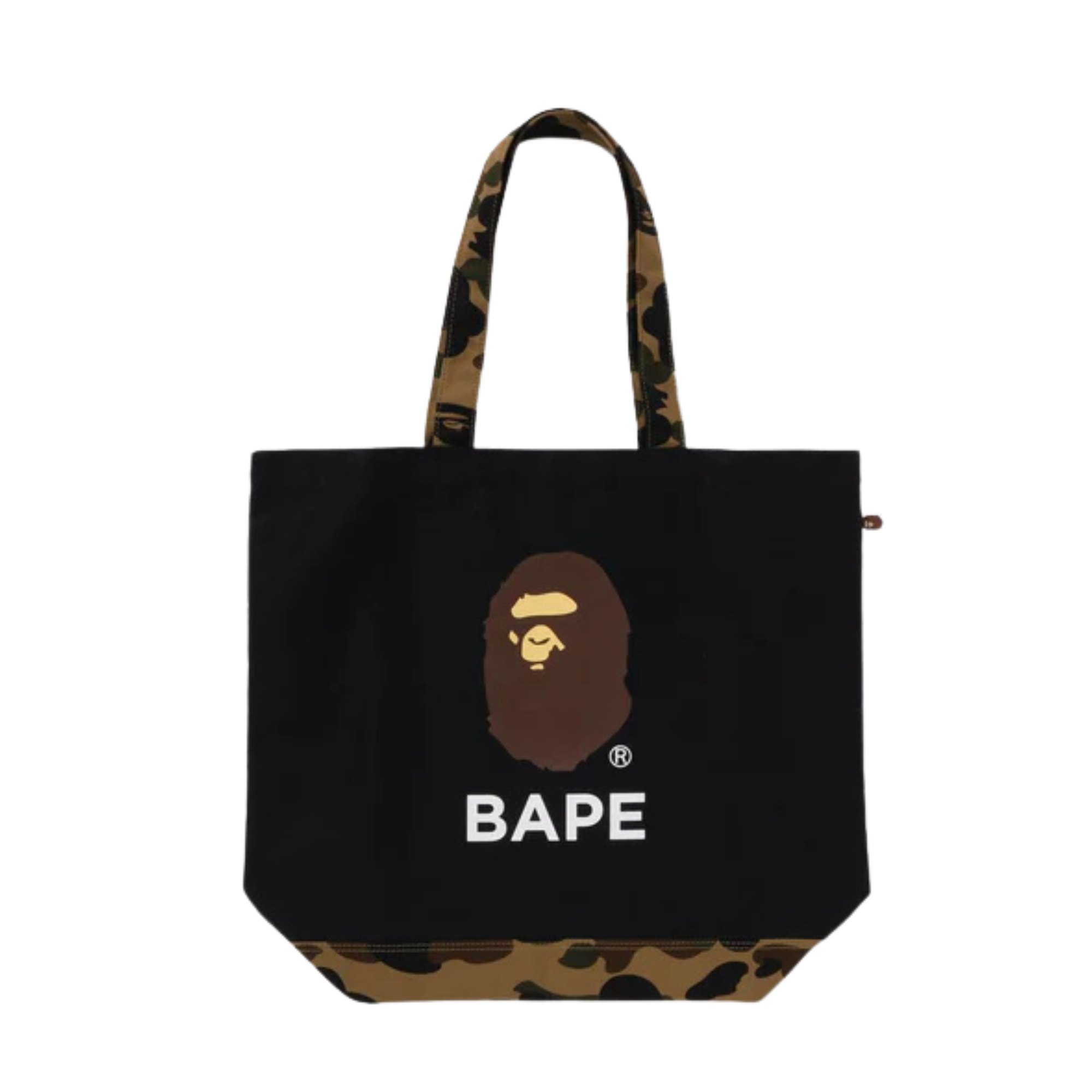 A BATHING APE 1ST CAMO APE HEAD TOTE BAG