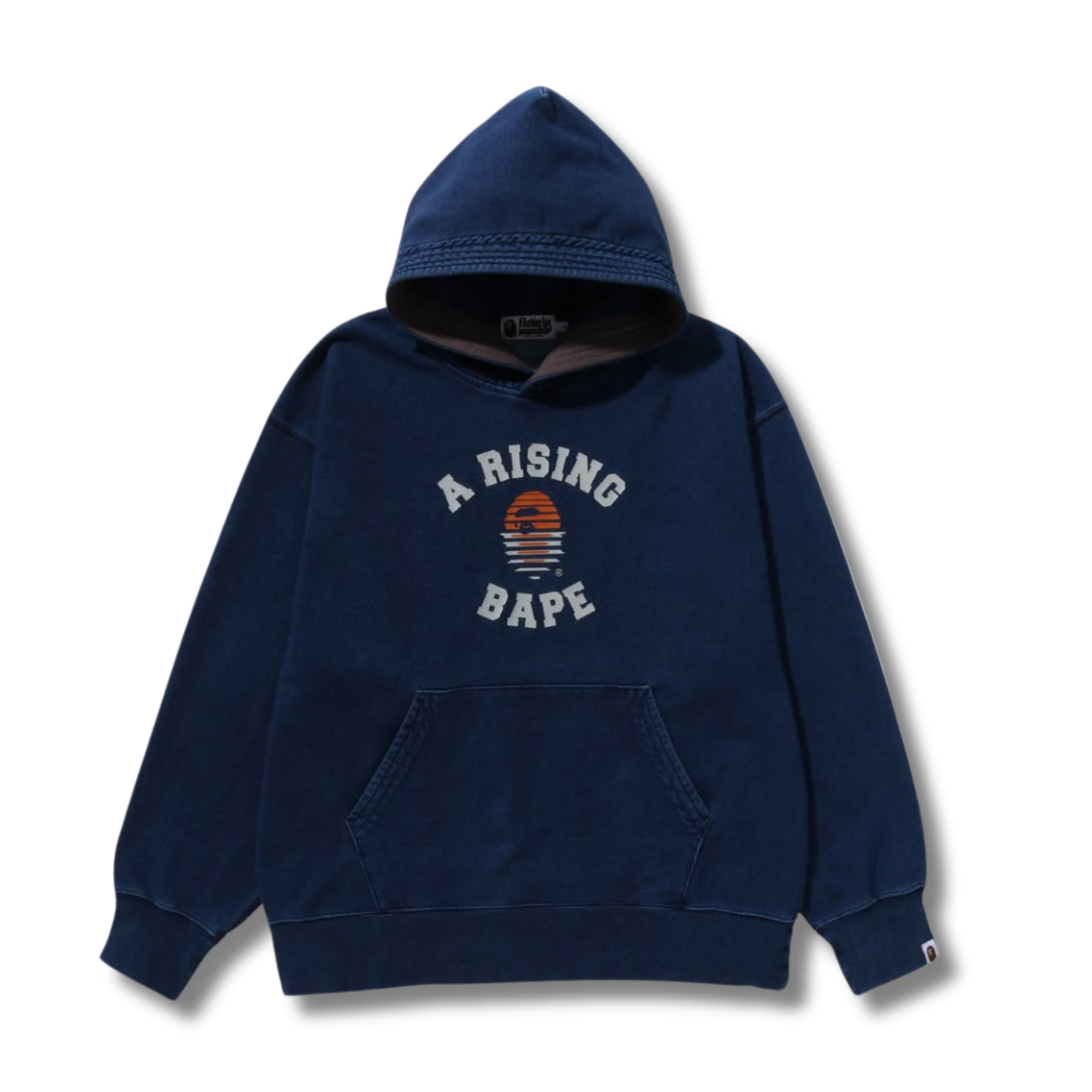 A BATHING APE A RISING BAPE INDIGO PULLOVER HOODIE