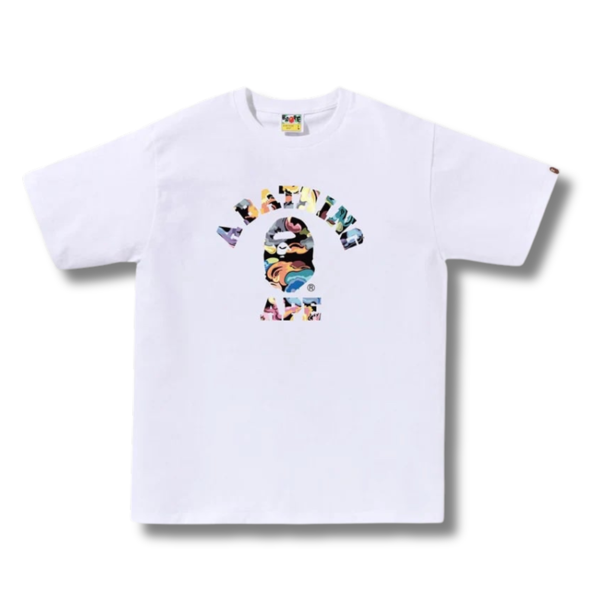 A BATHING APE ART CAMO COLLEGE TEE / WHITE