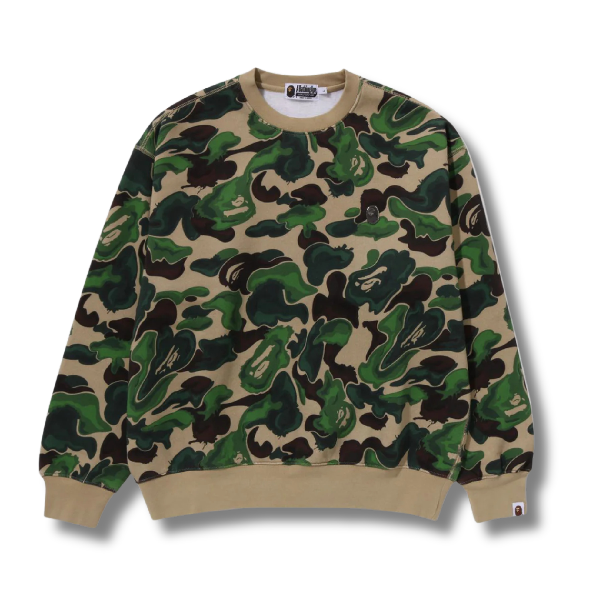 A BATHING APE ART CAMO METAL ONE POINT CREWNECK