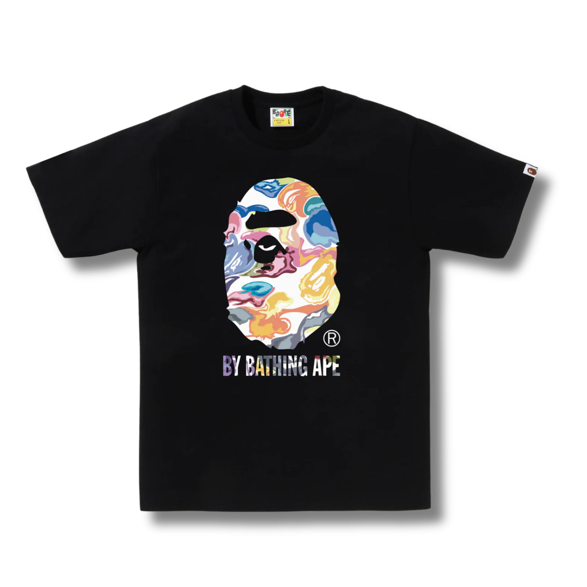 A BATHING APE ART CAMO APE HEAD TEE / BLACK