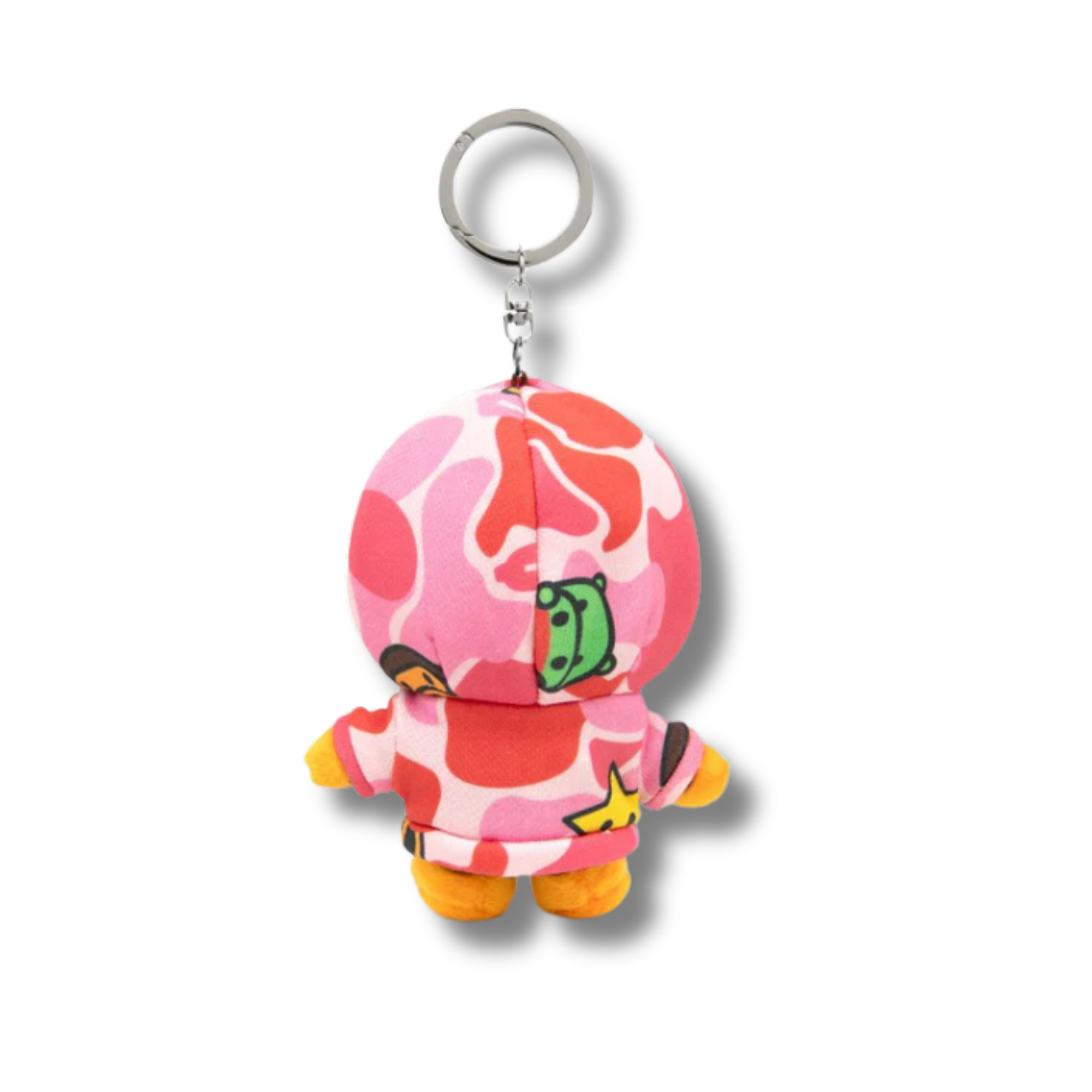 A BATHING APE BABY MILO PLUSH DOLL ALL FRIENDS CAMO HOODIE KEYCHAIN