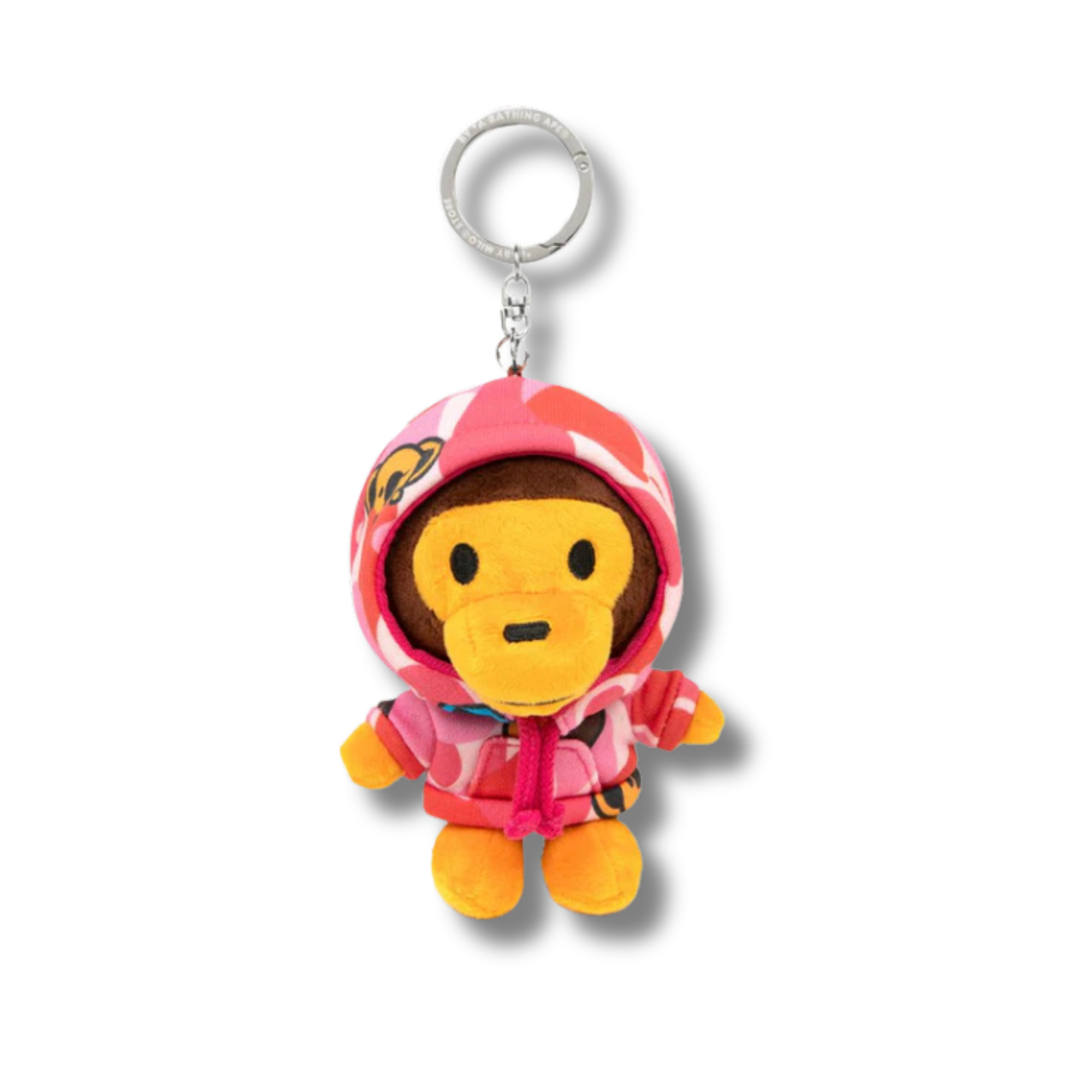 A BATHING APE BABY MILO PLUSH DOLL ALL FRIENDS CAMO HOODIE KEYCHAIN