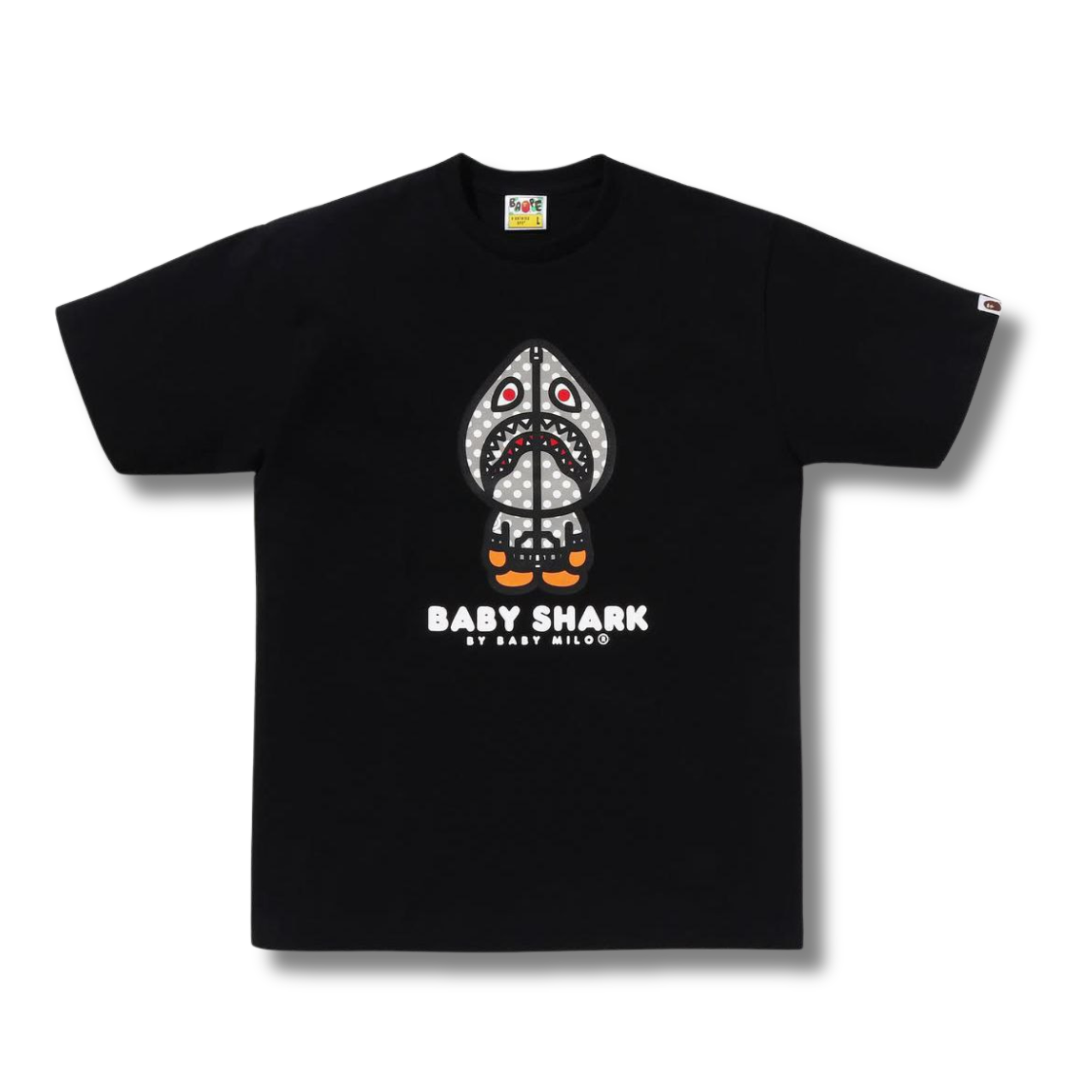 A BATHING APE BABY MILO SHARK COLLEGE TEE