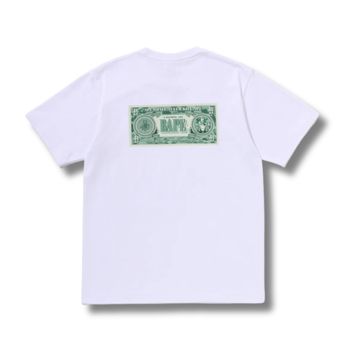 A BATHING APE BANKNOTE TEE WHITE