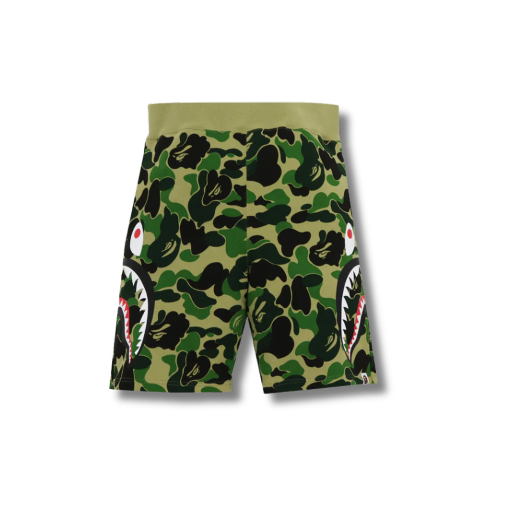 A BATHING APE BIG ABC CAMO SIDE SHARK SWEAT SHORT