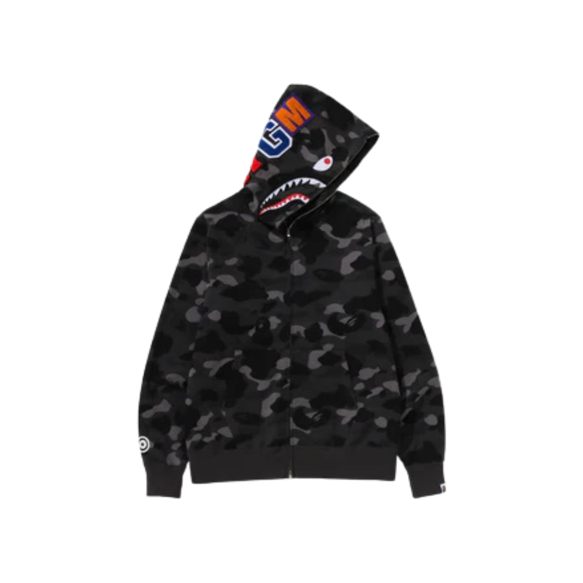 A BATHING APE CAMO SHARK FULL ZIP HOODIE