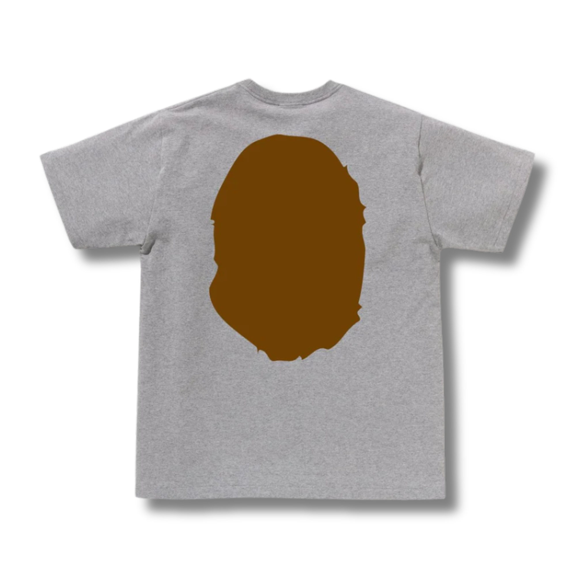 A BATHING APE BIG APE HEAD TEE GRAY