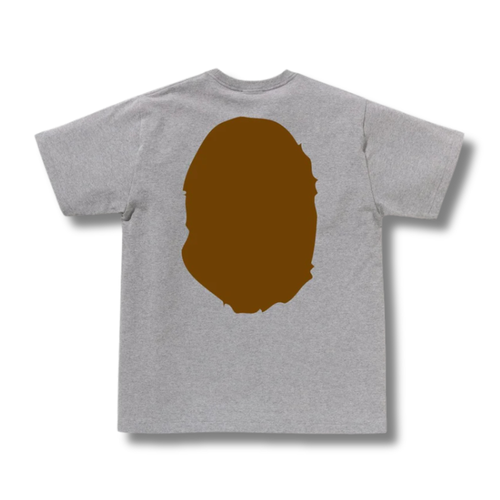 A BATHING APE BIG APE HEAD TEE GRAY