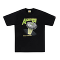 A BATHING APE APE HEAD UFO ON MOON TEE BLACK