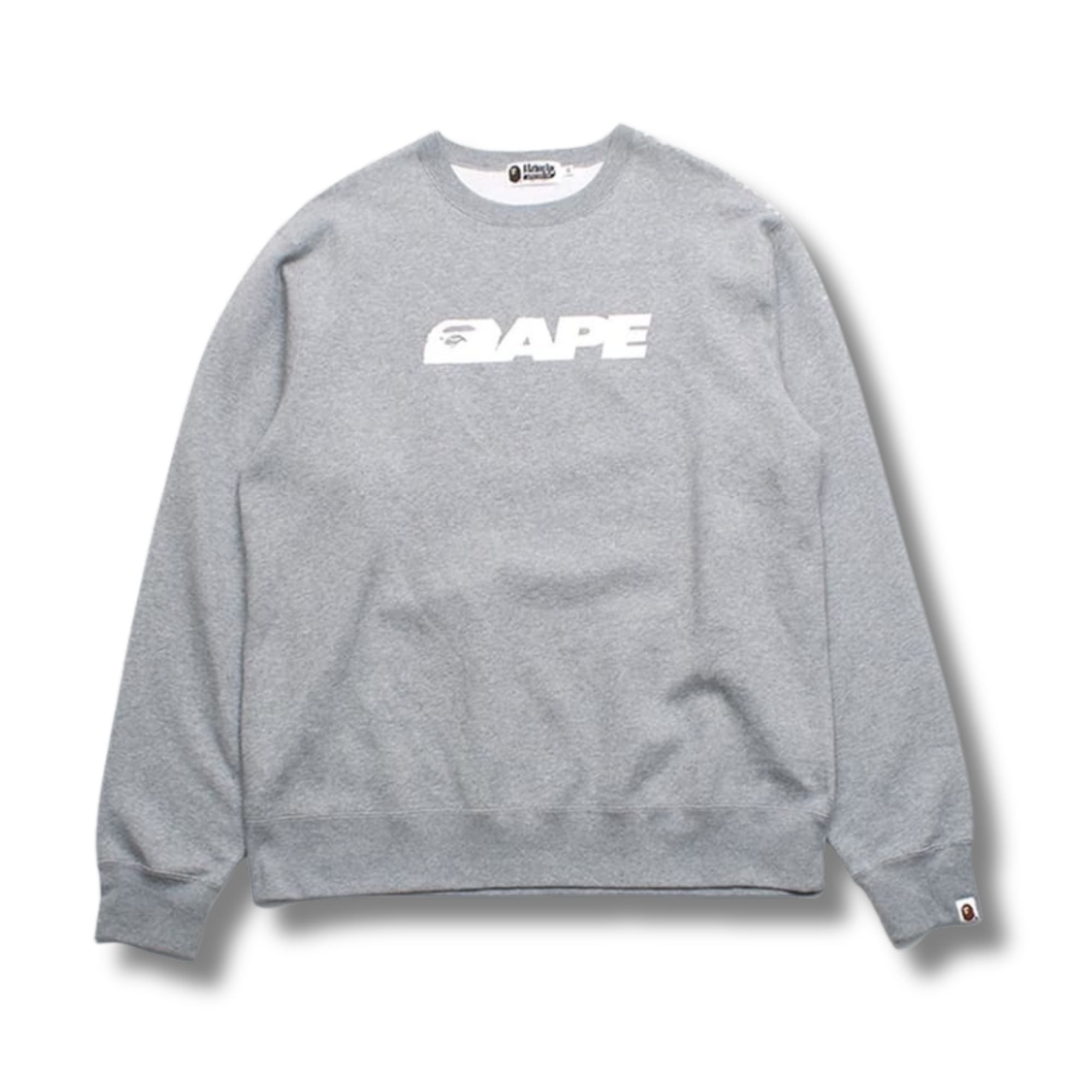A BATHING APE CREWNECK SWEATSHIRT GRAY