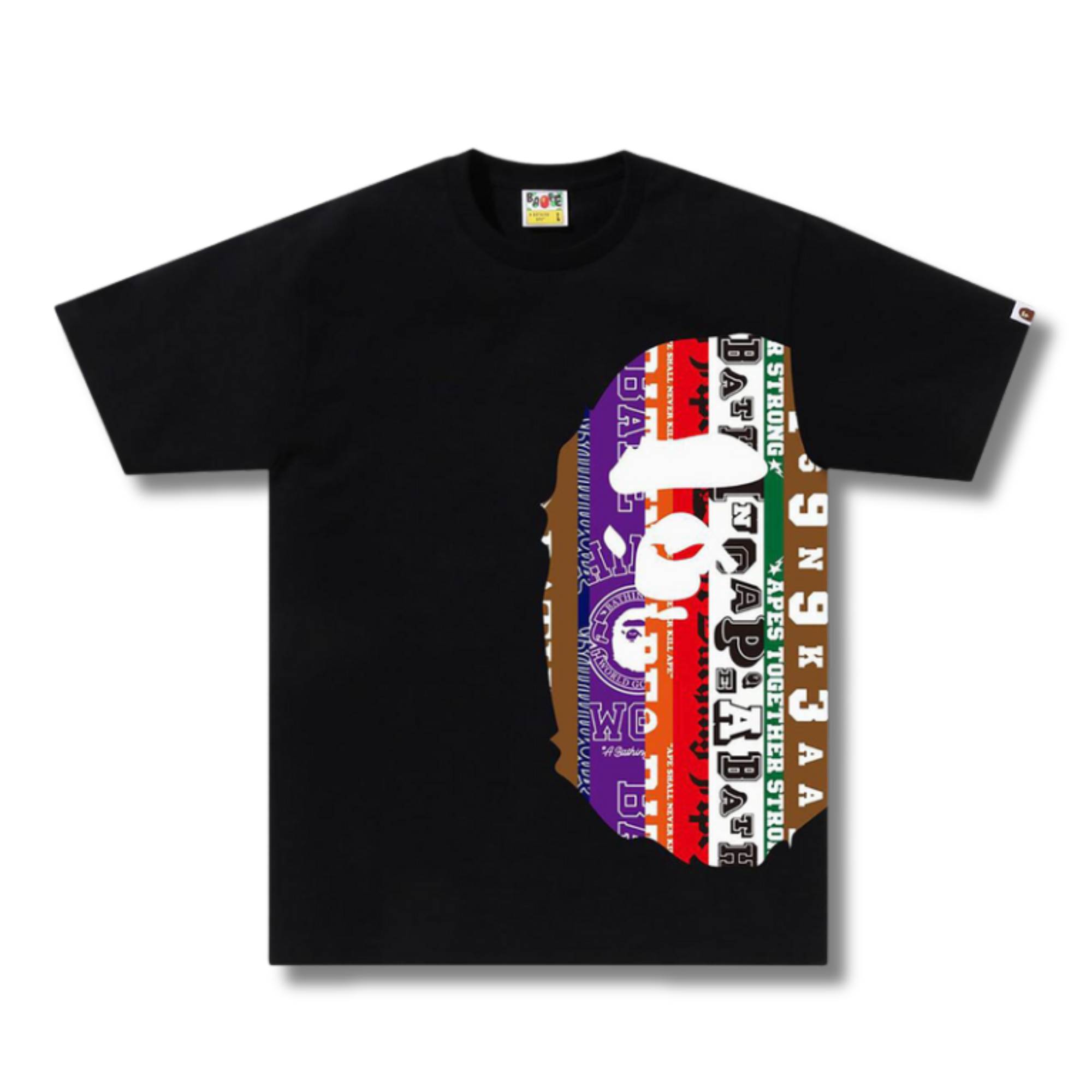 A BATHING APE FANS SCARF BIG APE HEAD TEE