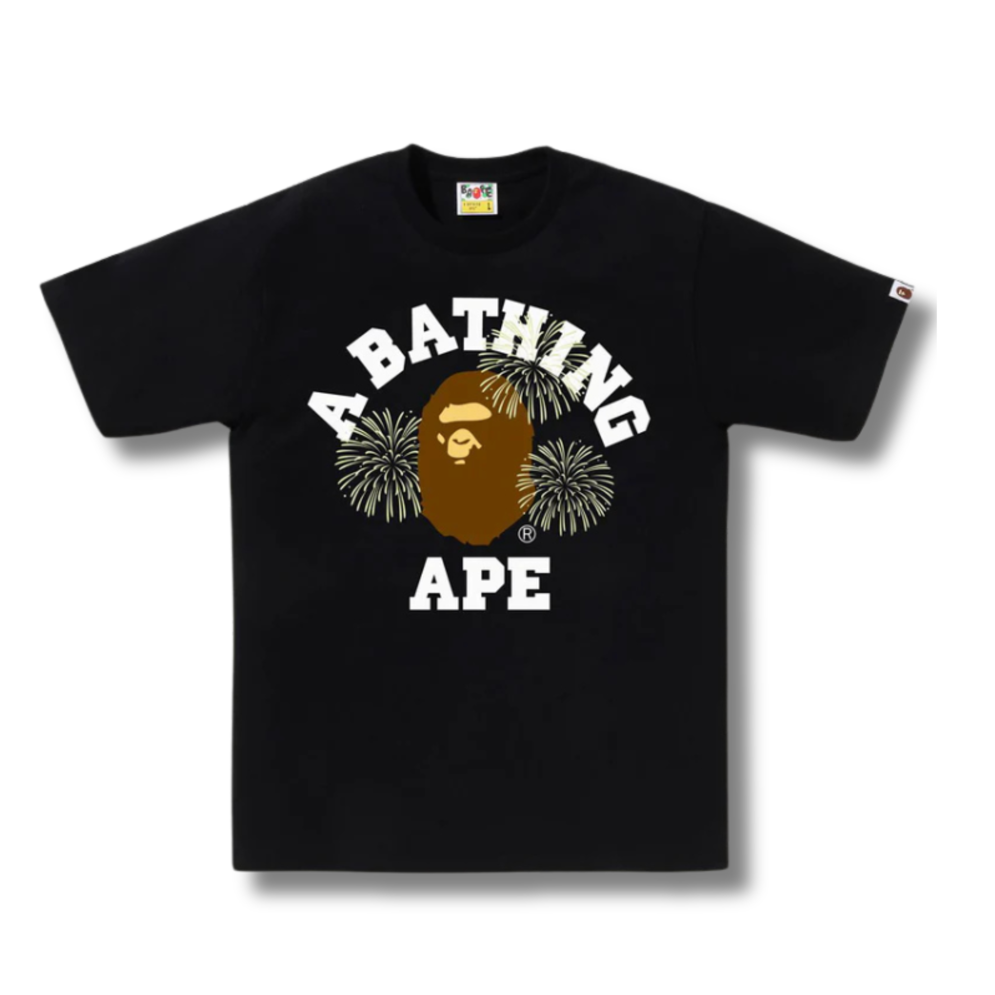 A BATHING APE FIREWORK COLLEGE TEE