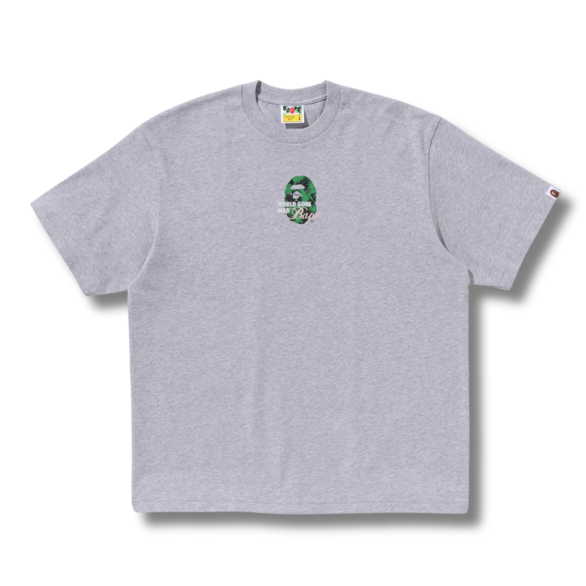 A BATHING APE FLORAL SOLID CAMO MEDIUM APE HEAD TEE