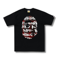 A BATHING APE GRAFFITI CHECK BIG APE HEAD TEE