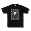 A BATHING APE HOUNDSTOOTH APE HEAD TEE BLACK