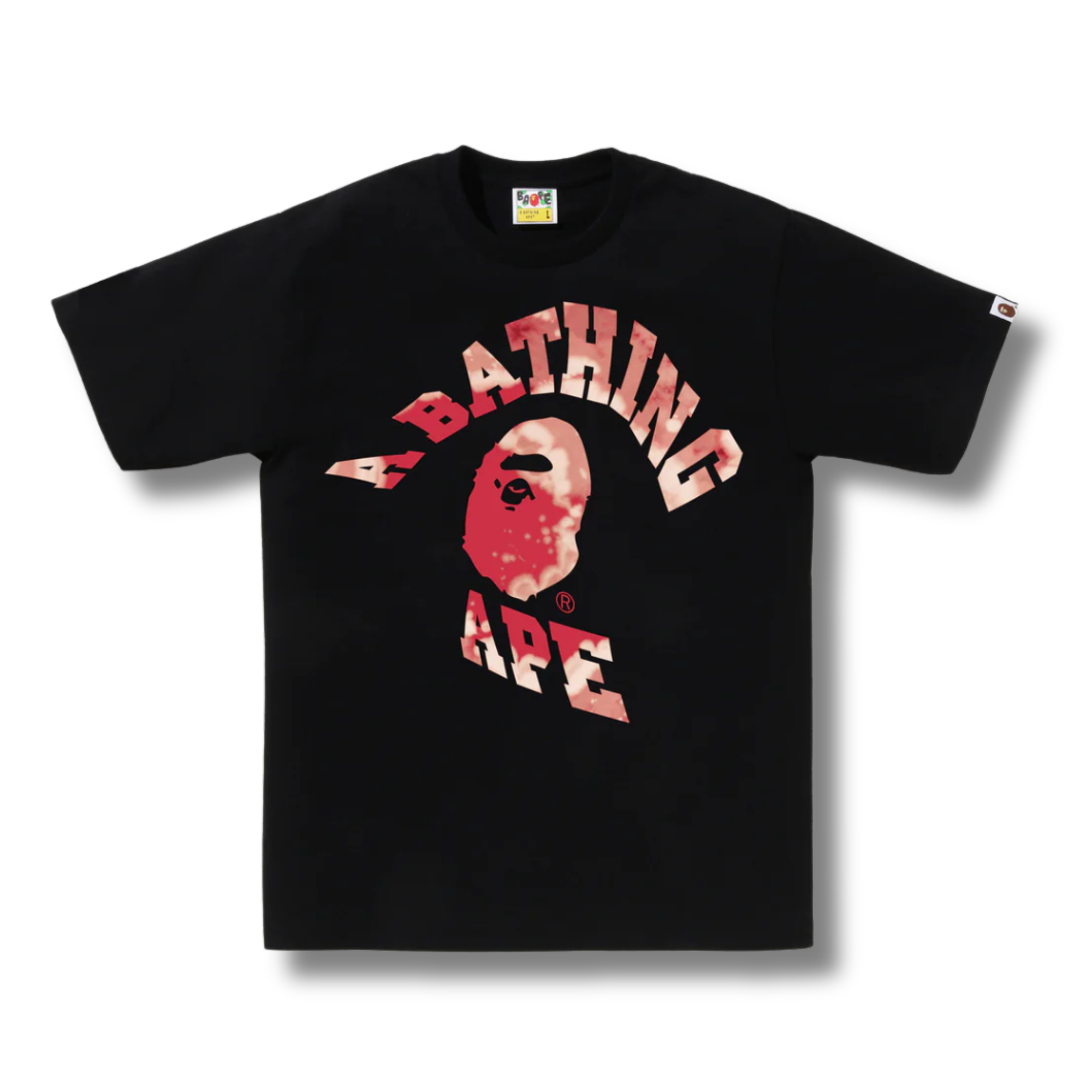 A BATHING APE TIE DYE TWIST COLLEGE TEE