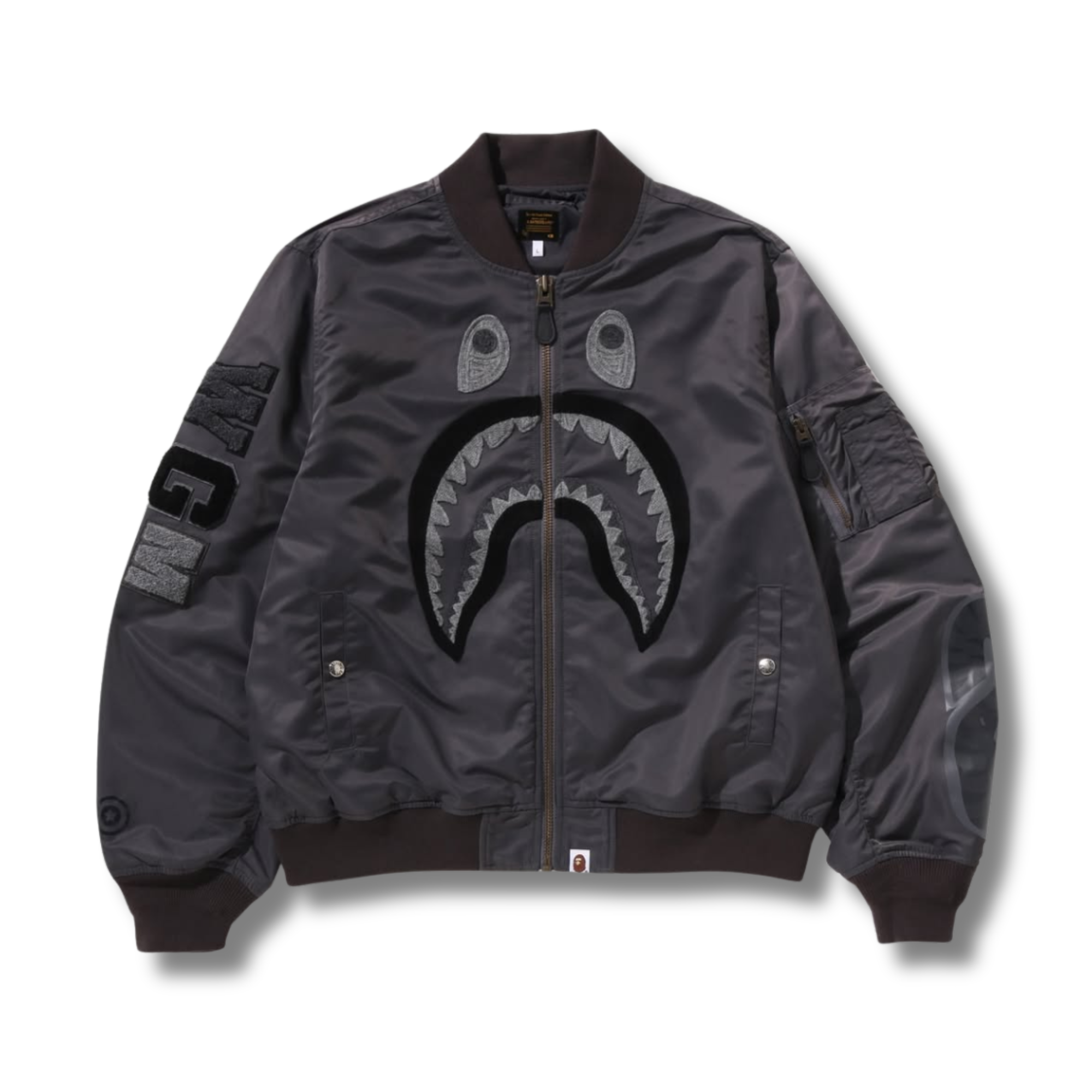 A BATHING APE TONAL CHAIN STITCH BOMBER JACKET