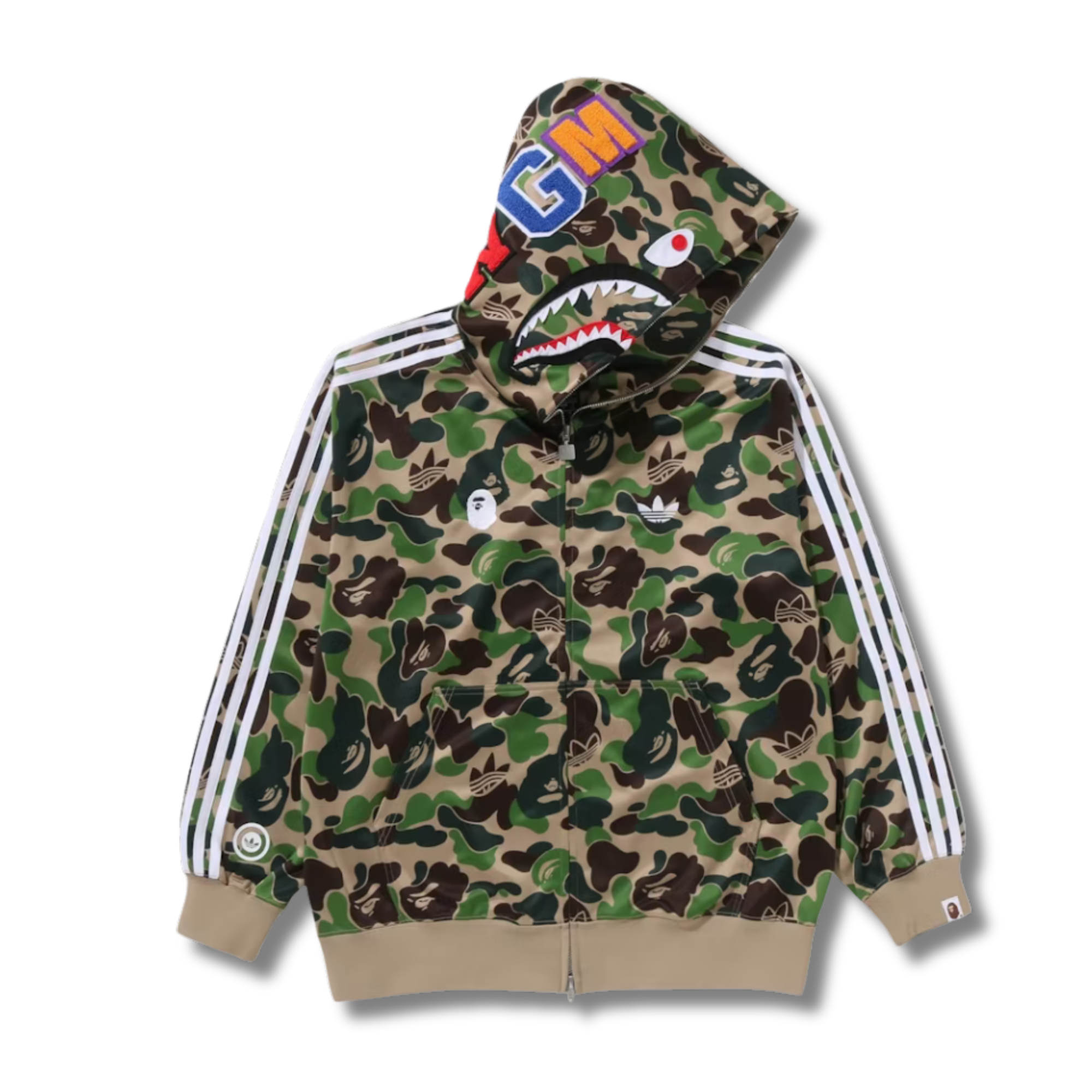 A BATHING APE X ADIDAS TRACK CAMO FULL ZIP HOODIE