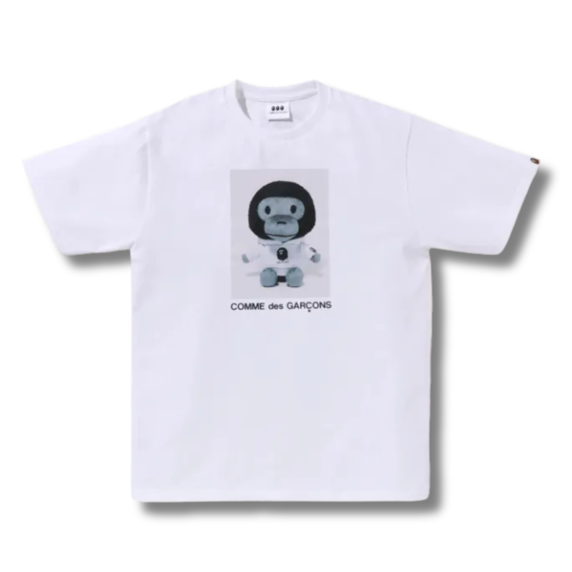 A BATHING APE X CDG BABY MILO TEE WHITE