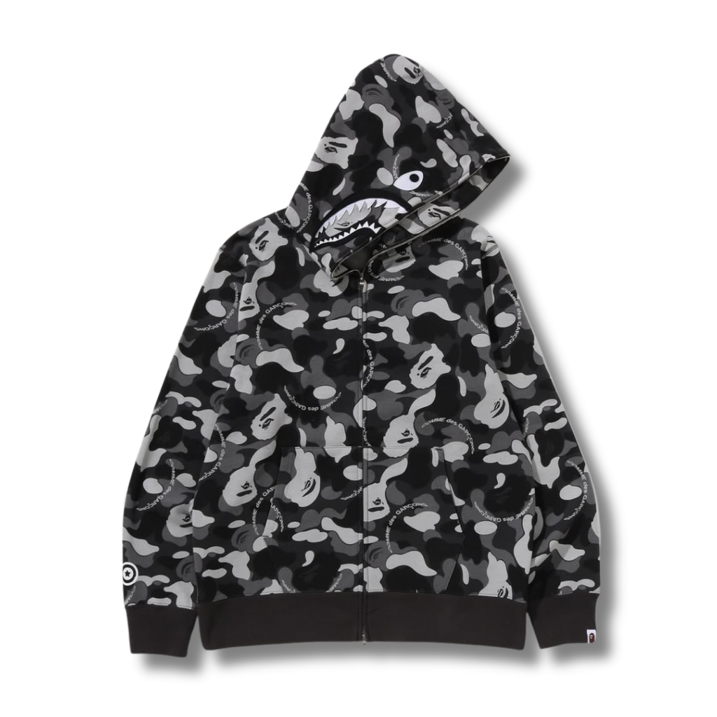 A BATHING APE X CDG OSAKA SHARK FULL ZIP HOODIE