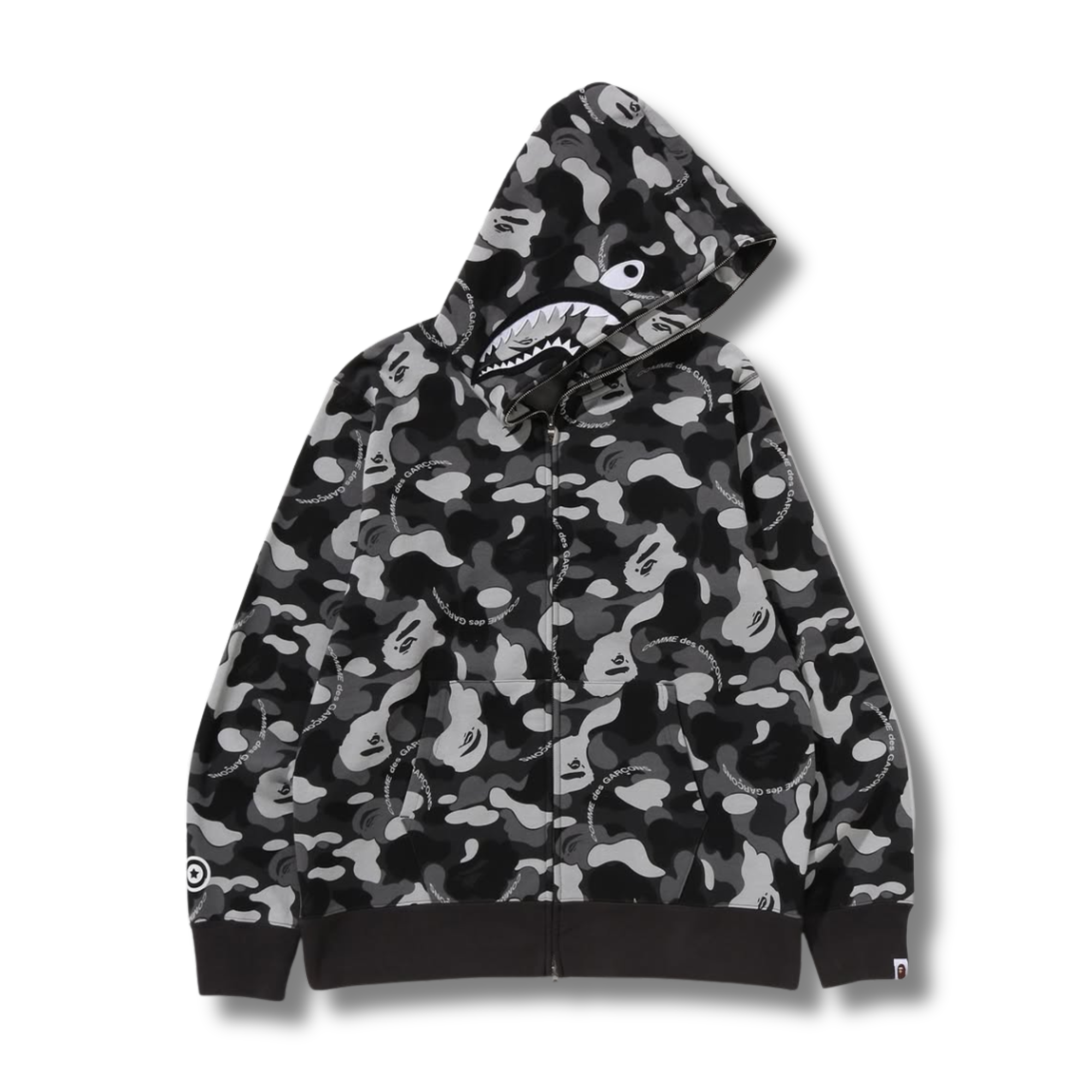 A BATHING APE X CDG OSAKA SHARK FULL ZIP HOODIE