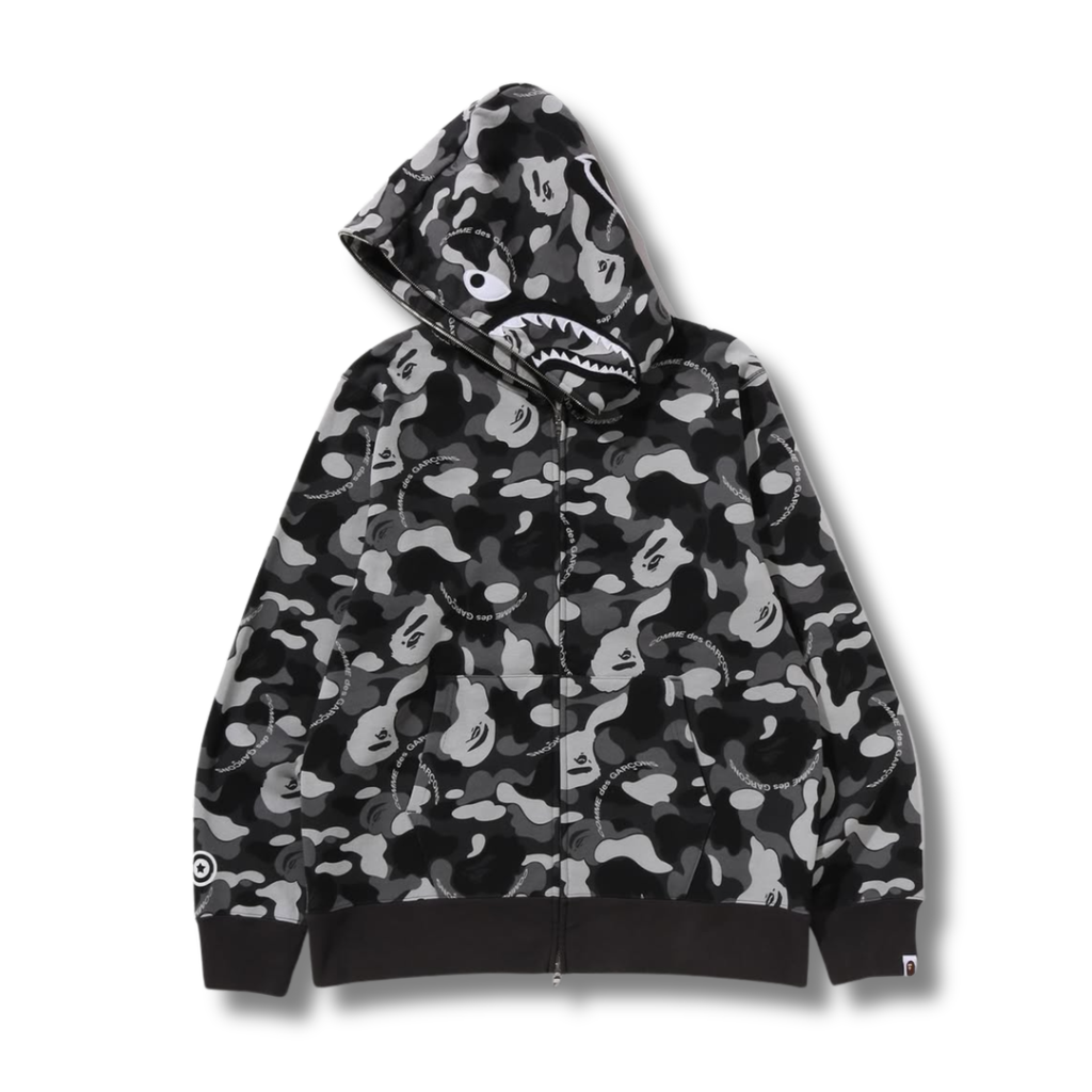 A BATHING APE X CDG OSAKA SHARK FULL ZIP HOODIE