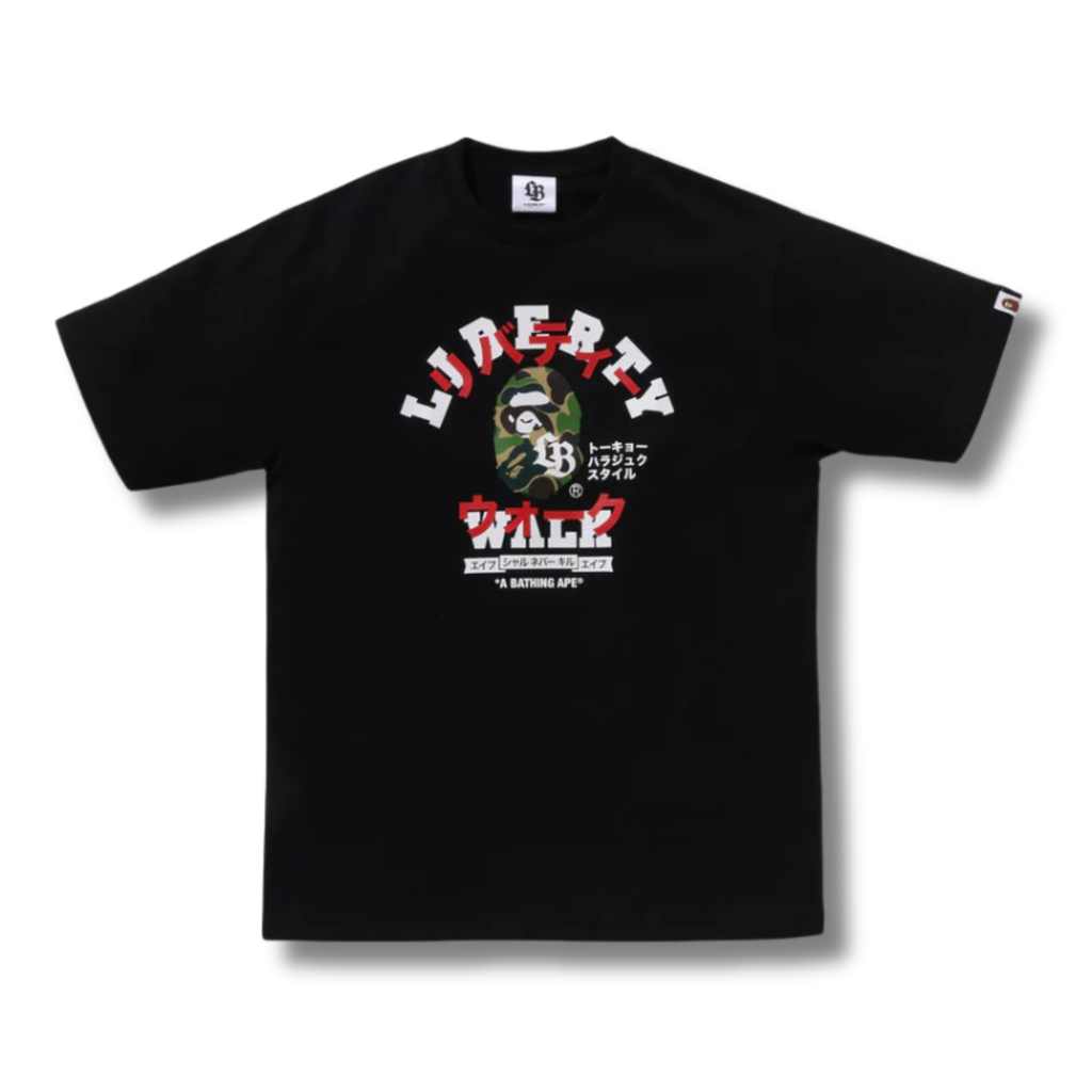 A BATHING APE X LBWK KATAKANA COLLEGE TEE
