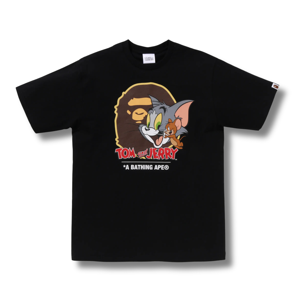 A BATHING APE X TOM AND JERRY TEE BLACK