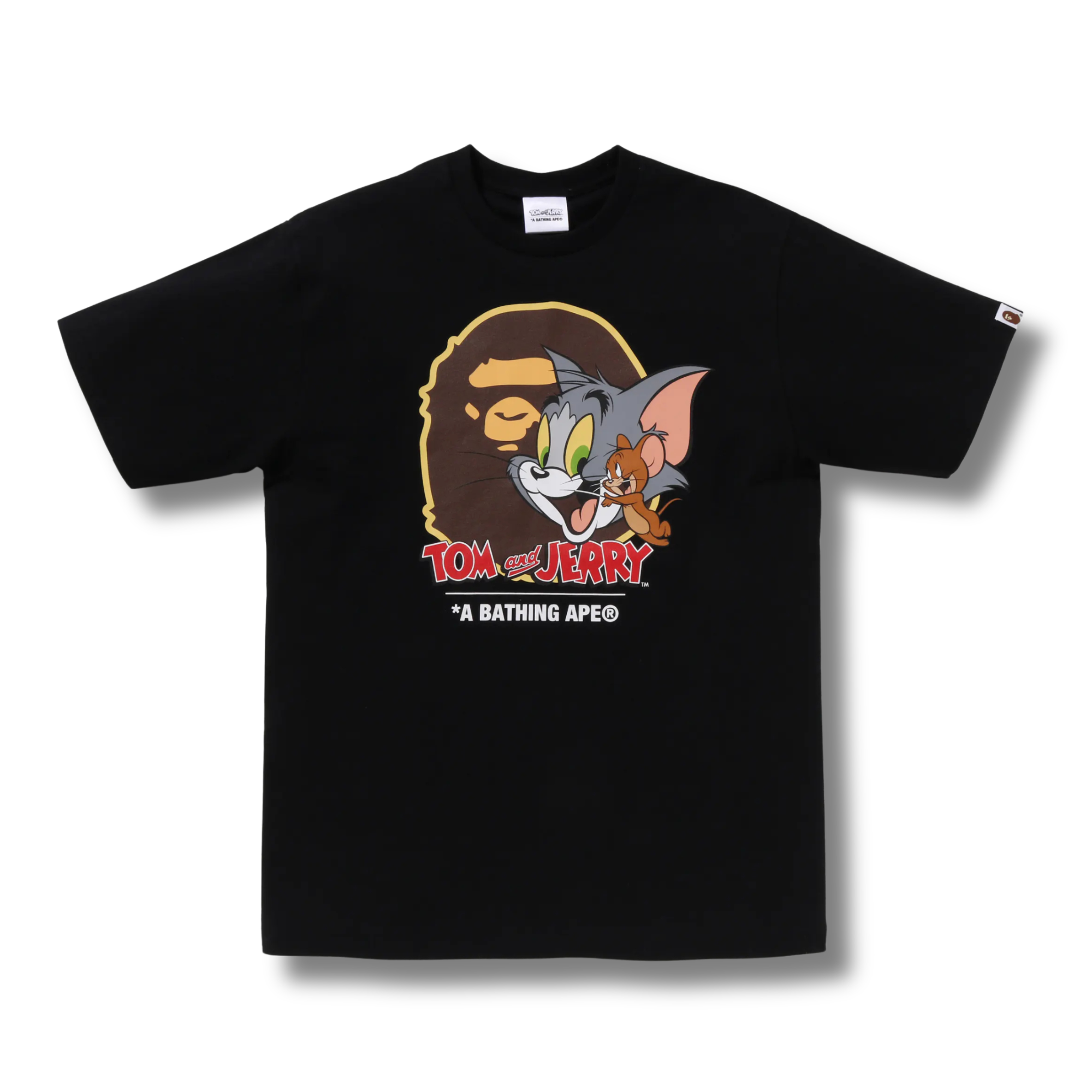 A BATHING APE X TOM AND JERRY TEE BLACK