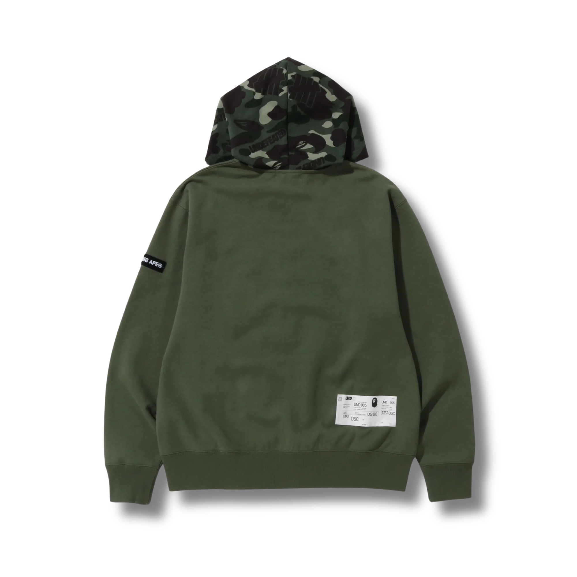A BATHING APE X UNDEFEATED COLOR CAMO RELAXED ZIP HOODIE