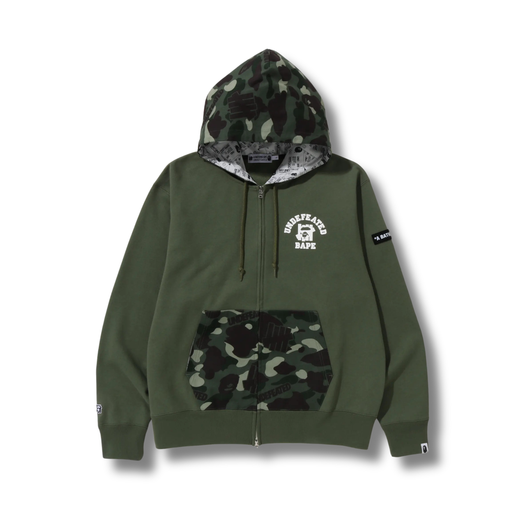 A BATHING APE X UNDEFEATED COLOR CAMO RELAXED ZIP HOODIE