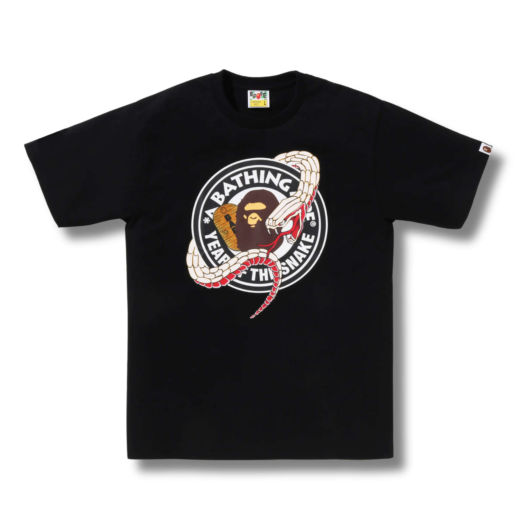 A BATHING APE YEAR OF THE SNAKE TEE BLACK