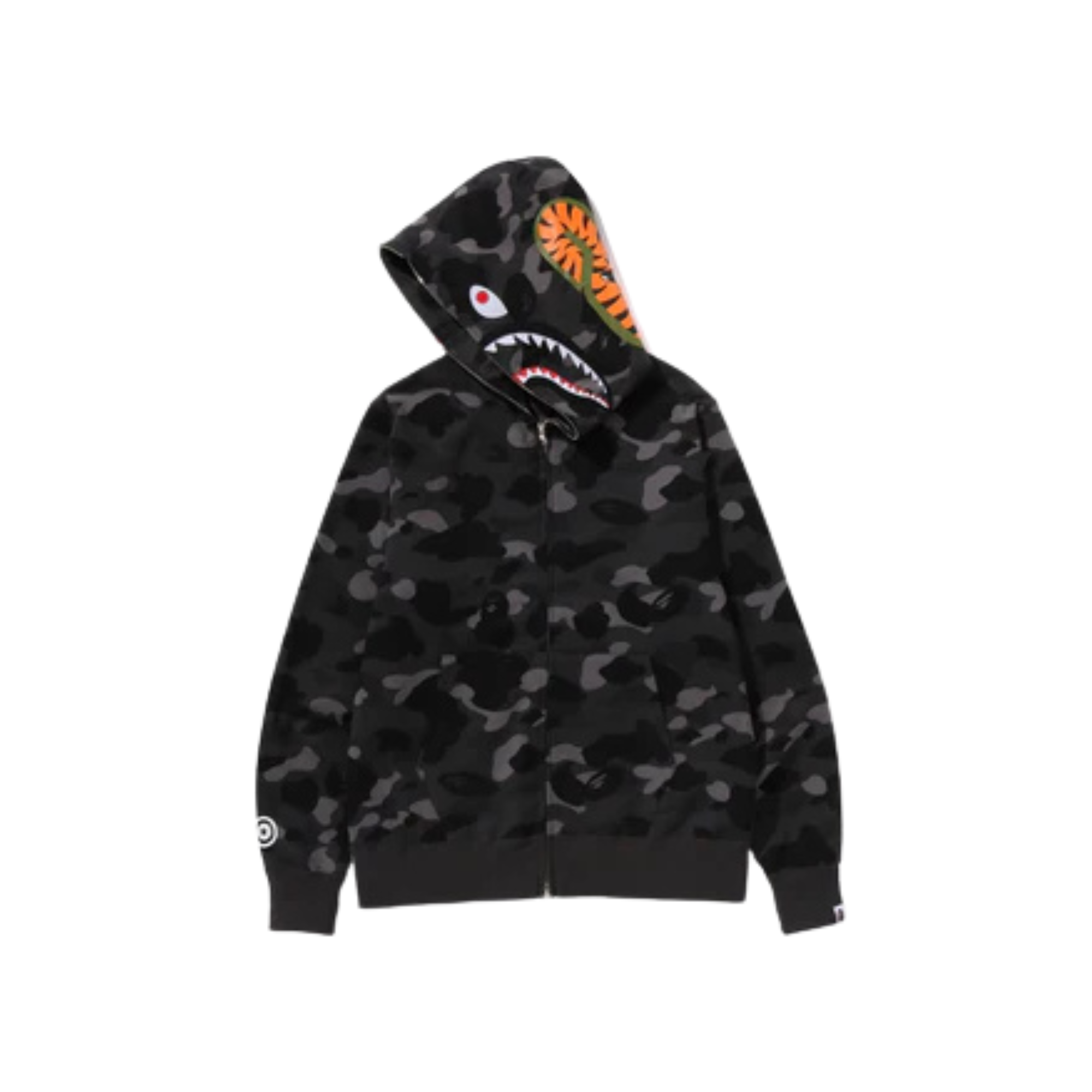 A BATHING APE CAMO SHARK FULL ZIP HOODIE