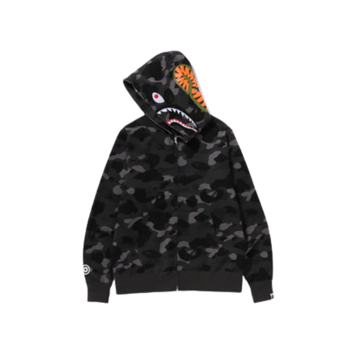 A BATHING APE CAMO SHARK FULL ZIP HOODIE