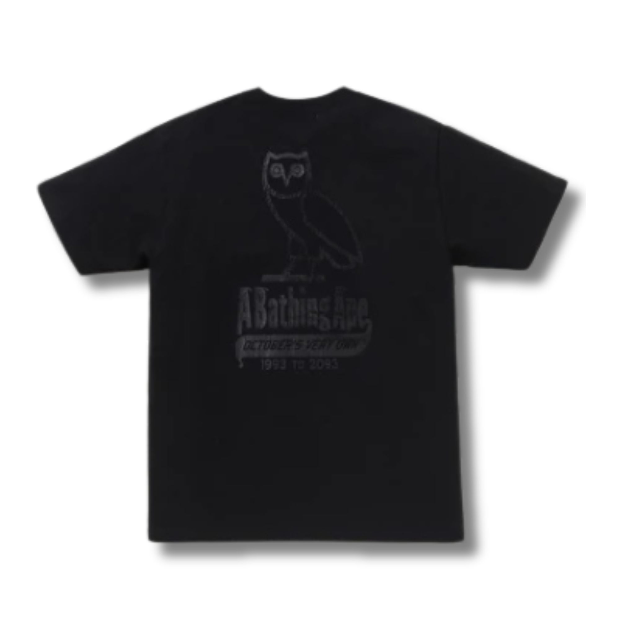 A BATHING APE X OVO STA CROCODILE PRINT TEE / BLACK