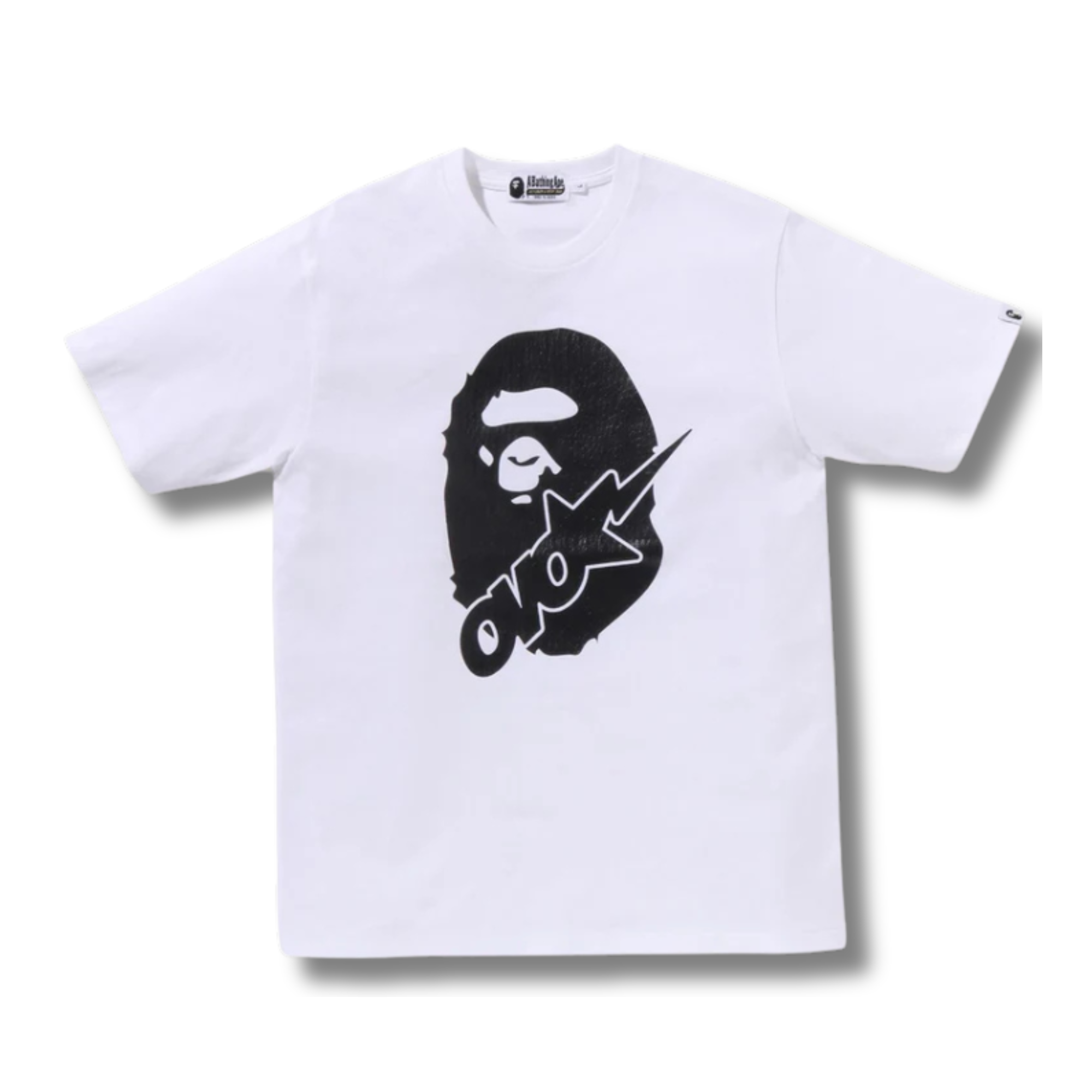 A BATHING APE X OVO STA CROCODILE PRINT TEE / WHITE