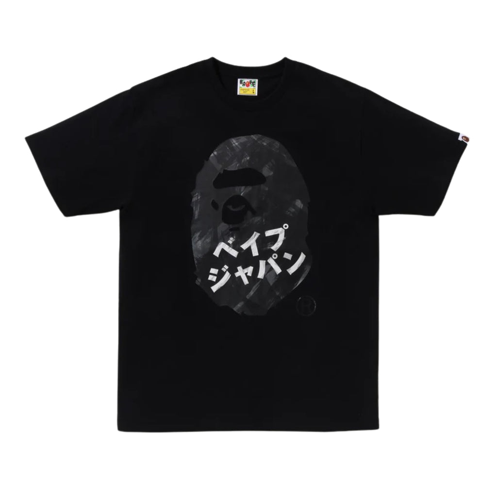 A BATHING APE APE HEAD INK PAINTING TEE