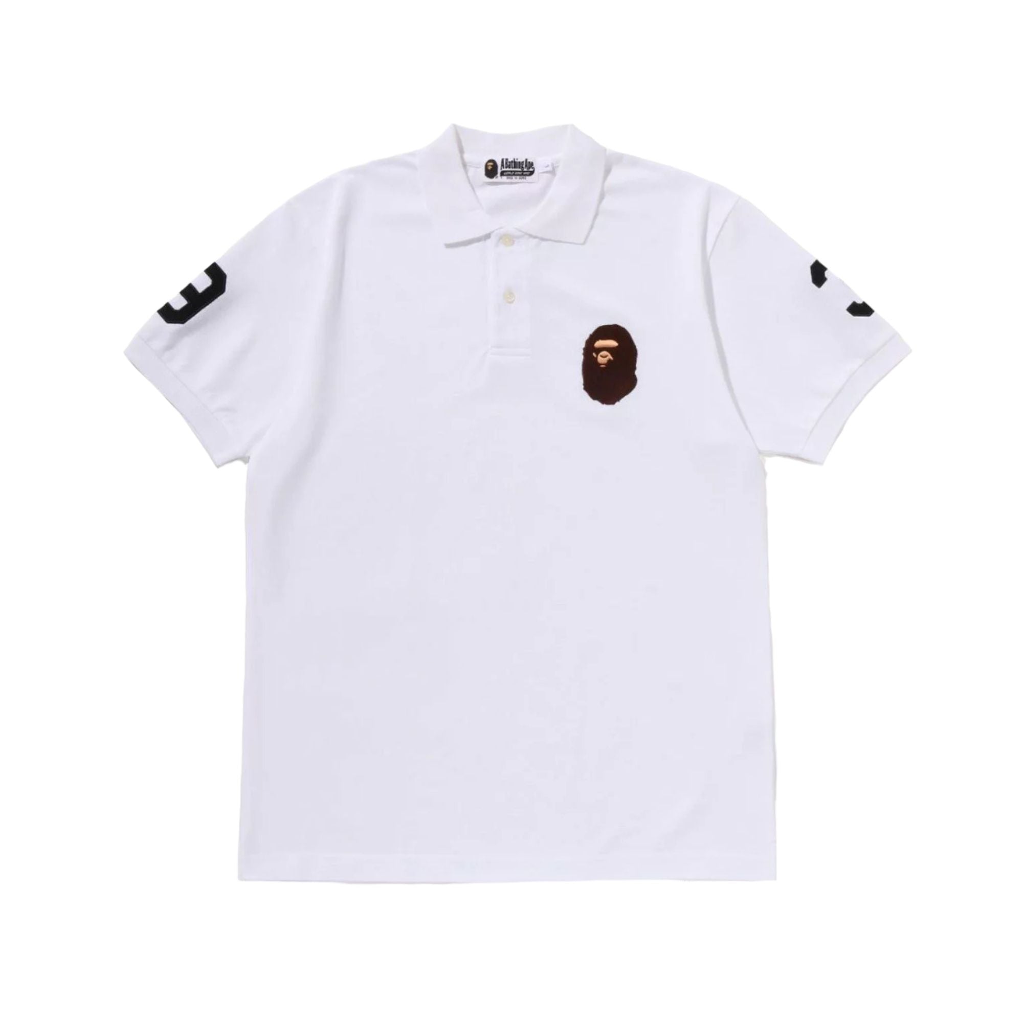 A BATHING APE LARGE APE HEAD POLO SHIRT