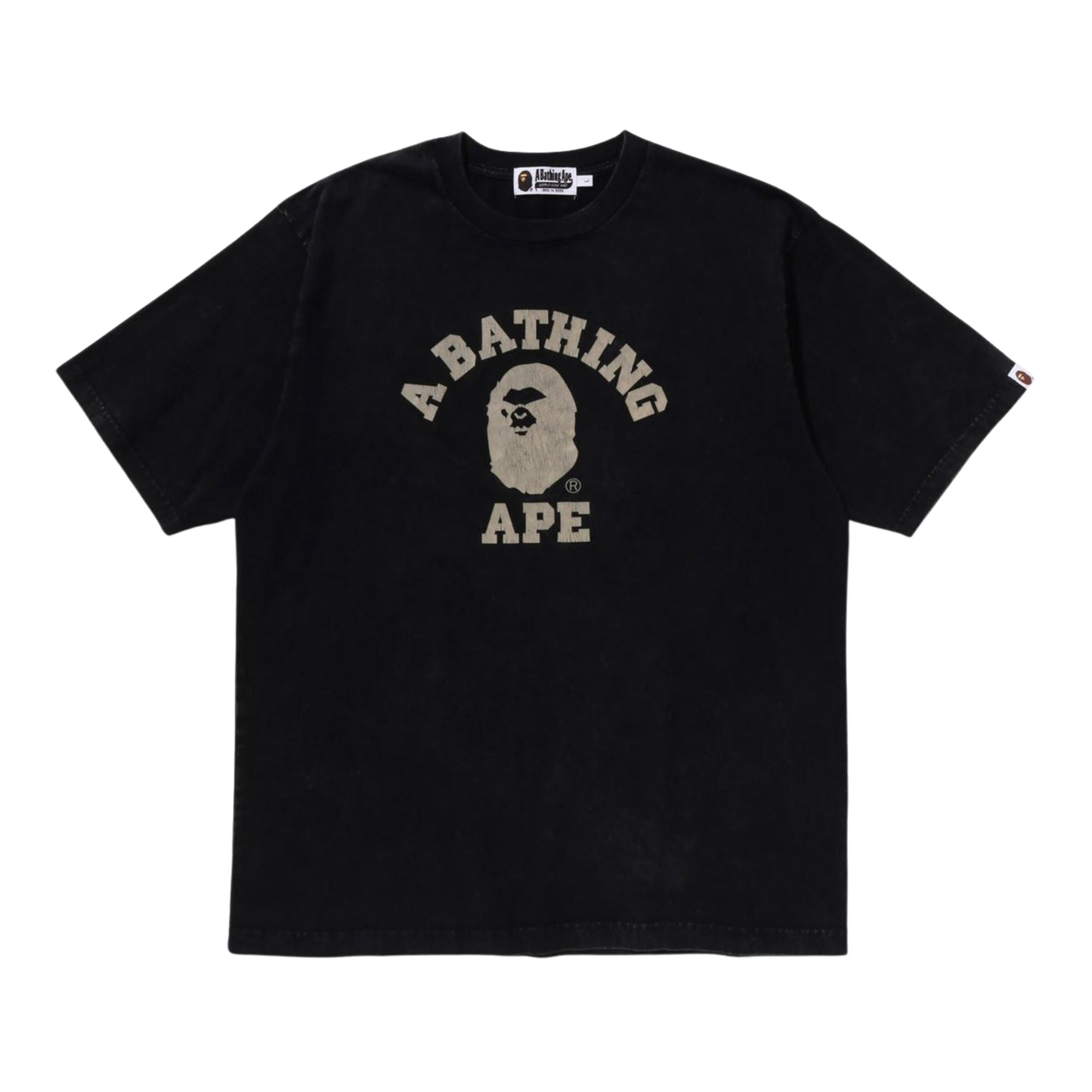A BATHING APE OVERDYE COLLEGE RELAXED FIT TEE
