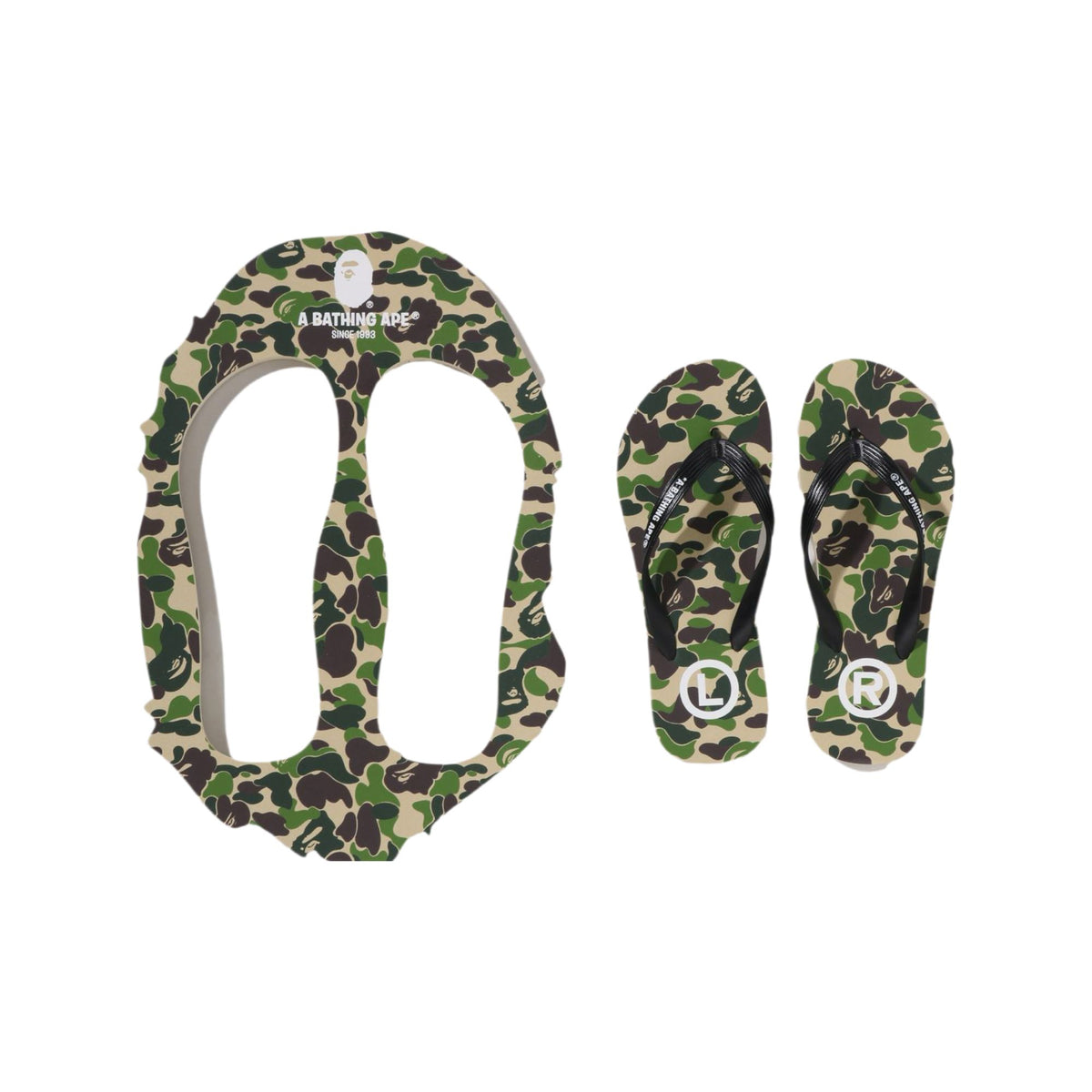 A BATHING APE ABC CAMO BEACH SANDALS