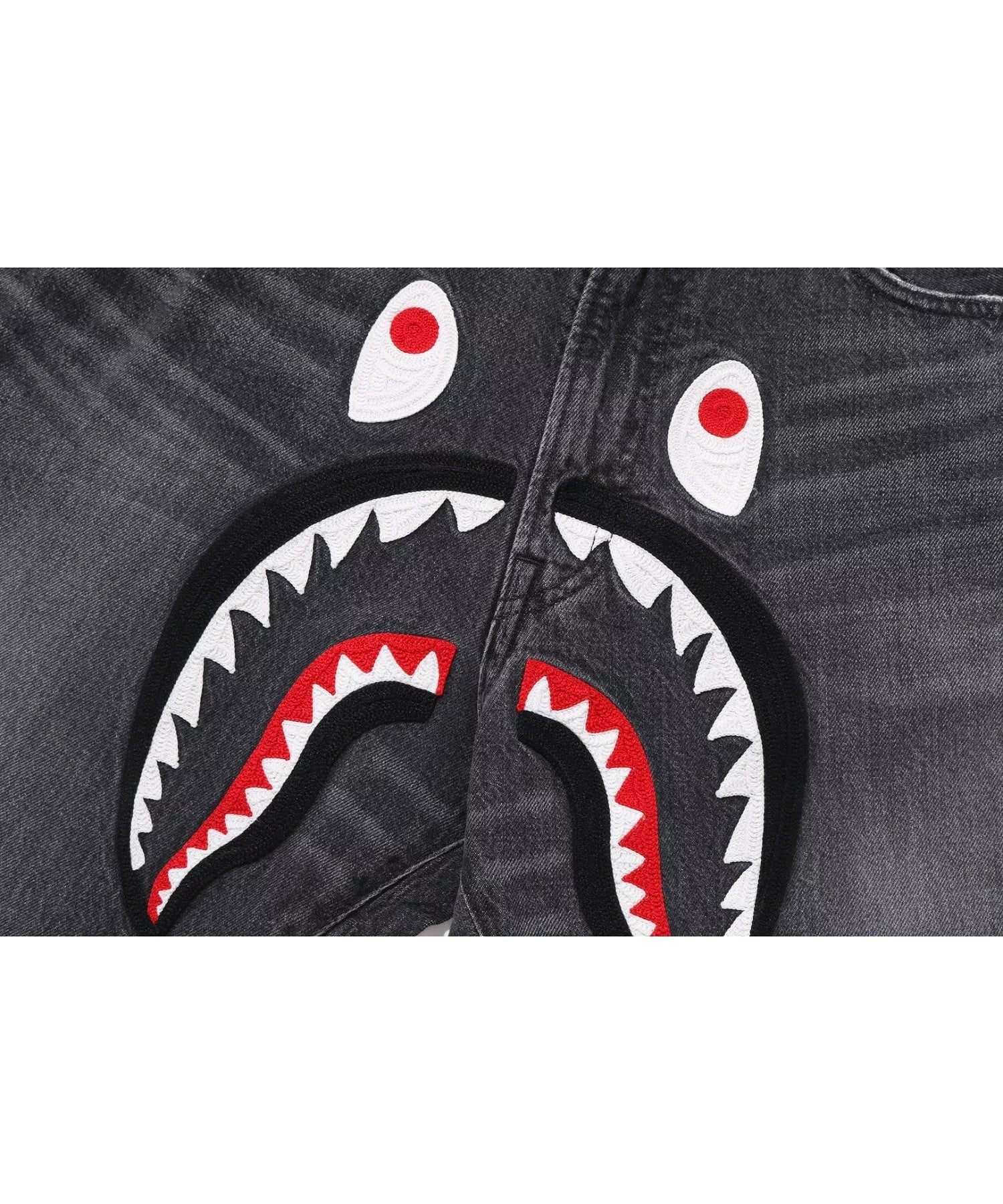A BATHING APE SHARK LOOSE FIT DENIM PANTS
