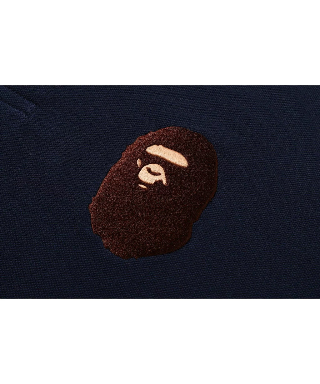 A BATHING APE LARGE APE HEAD POLO SHIRT