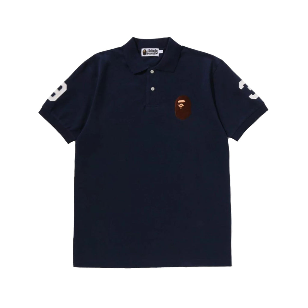 A BATHING APE LARGE APE HEAD POLO SHIRT